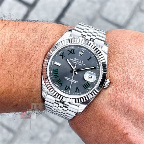 rolex datejust 41 silver jubilee roman|Rolex wimbledon 41mm jubilee.